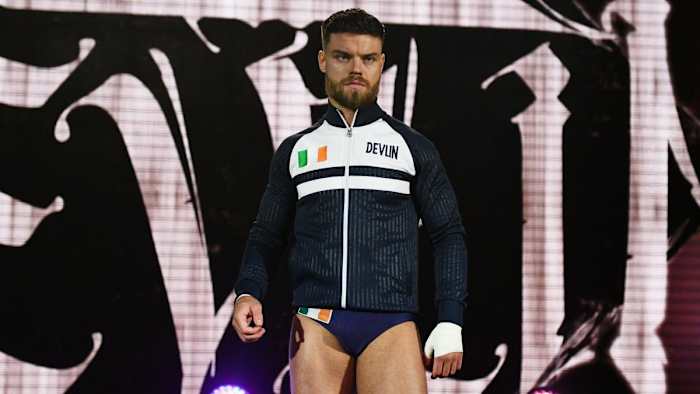 WWE's Jordan Devlin makes his entrance